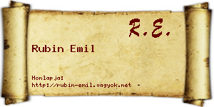 Rubin Emil névjegykártya